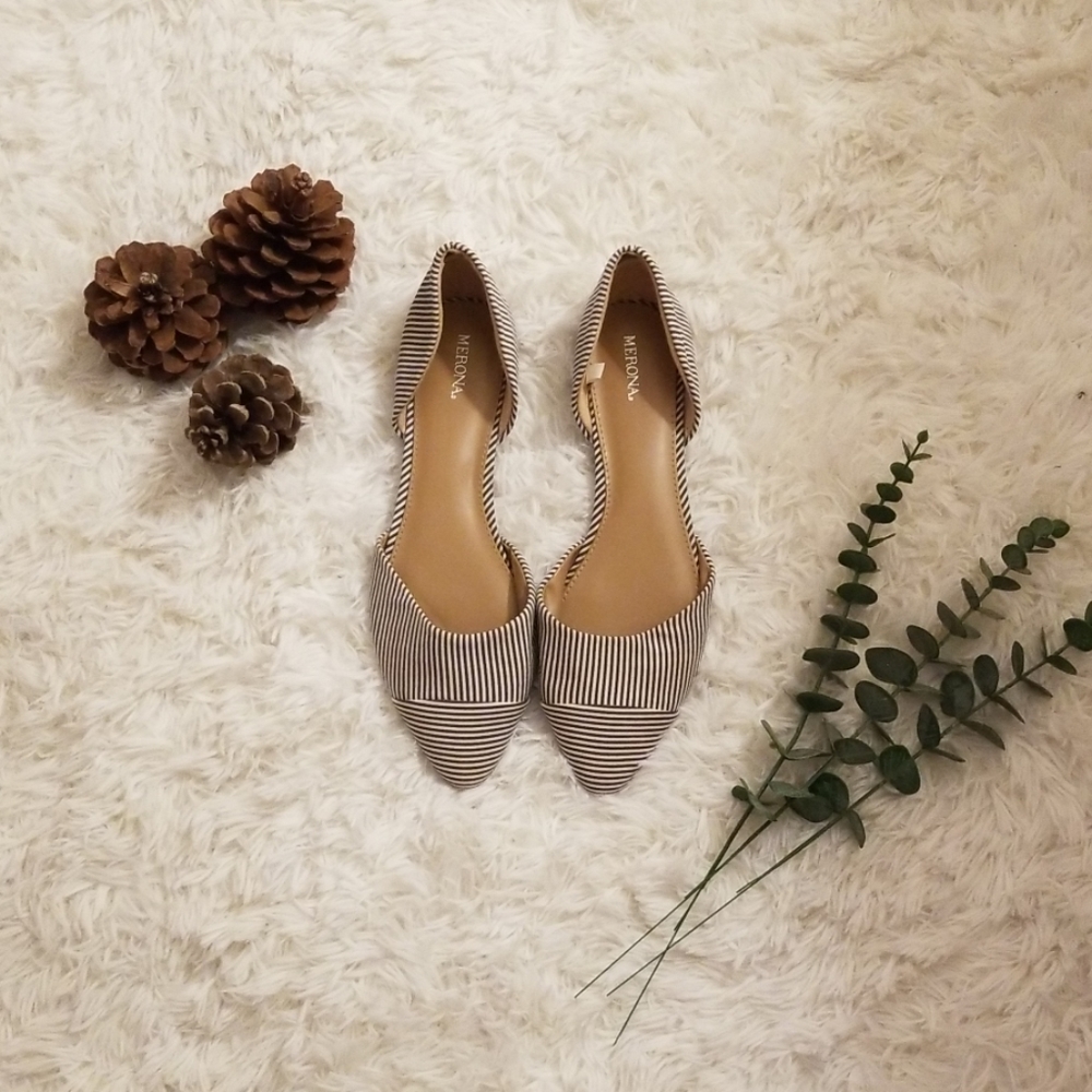 Navy Striped Merona Flats
